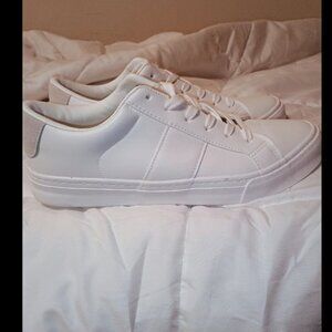 ZGR Men's Synthetic Leather White Sneakers